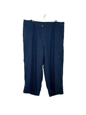 J. Jill Love Linen Teal Cropped Pants, XL